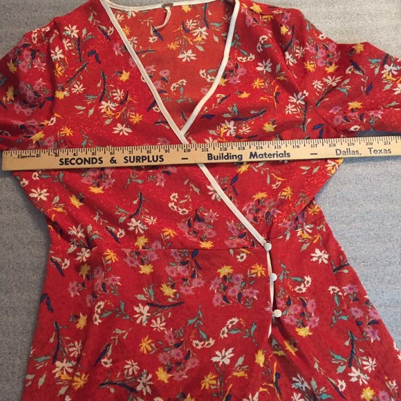 Free People Covent Floral Garden Midi Wrap Dress 6 - Picture 8 of 8